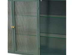 Armario de pared moderno con puertas de cristal - para cocina y baño - 90 × 20 × 70 cm, Blanco