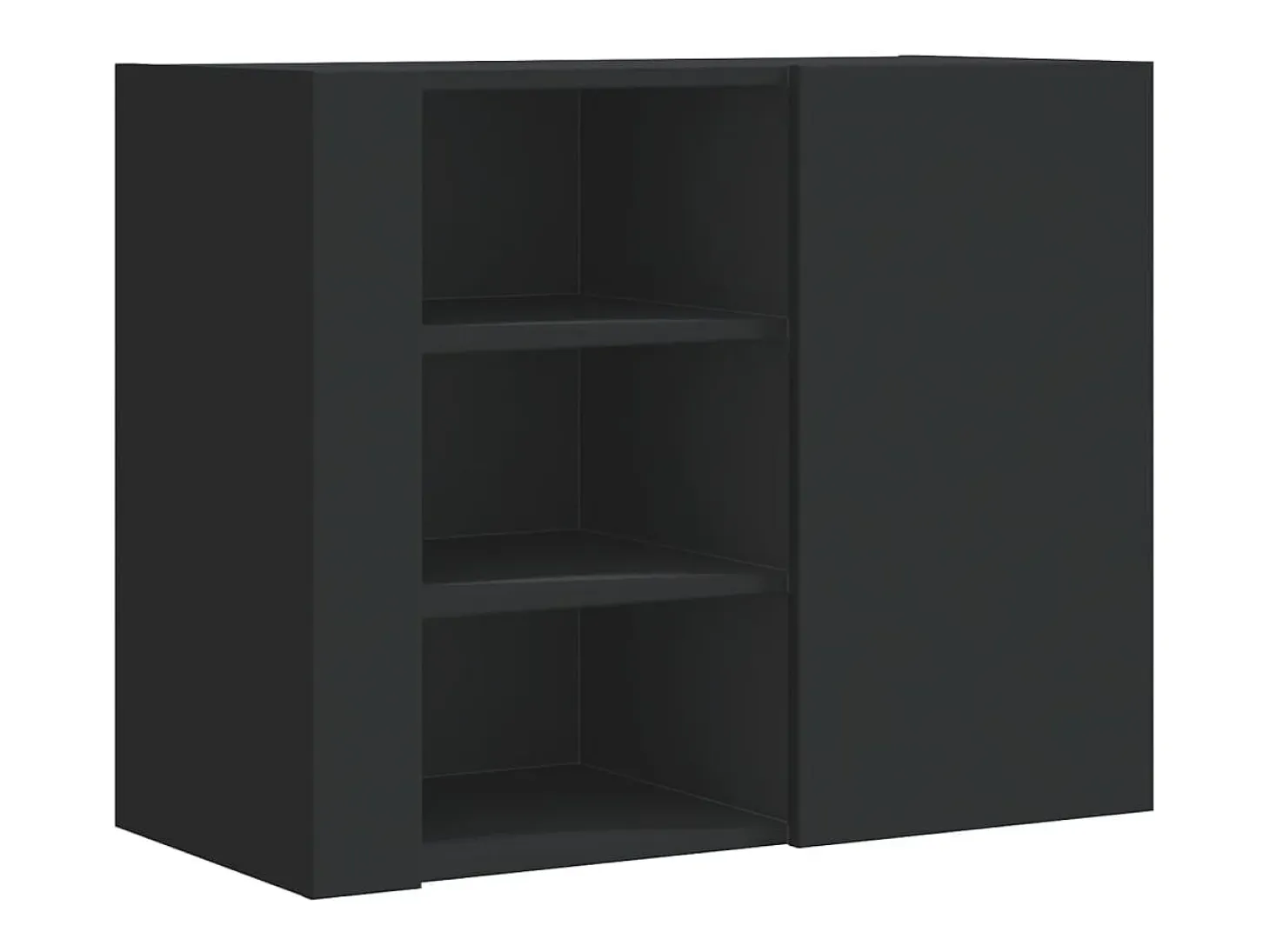 Armario de pared negro 75x35x60 cm madera de ingeniería