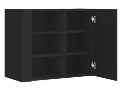 Armario de pared negro 75x35x60 cm madera de ingeniería
