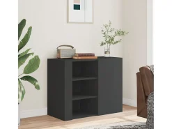 Armario de pared negro 75x35x60 cm madera de ingeniería