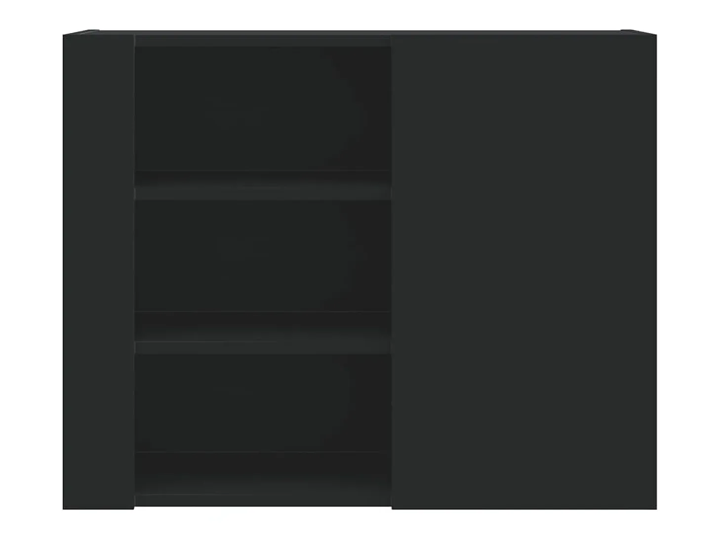 Armario de pared negro 75x35x60 cm madera de ingeniería