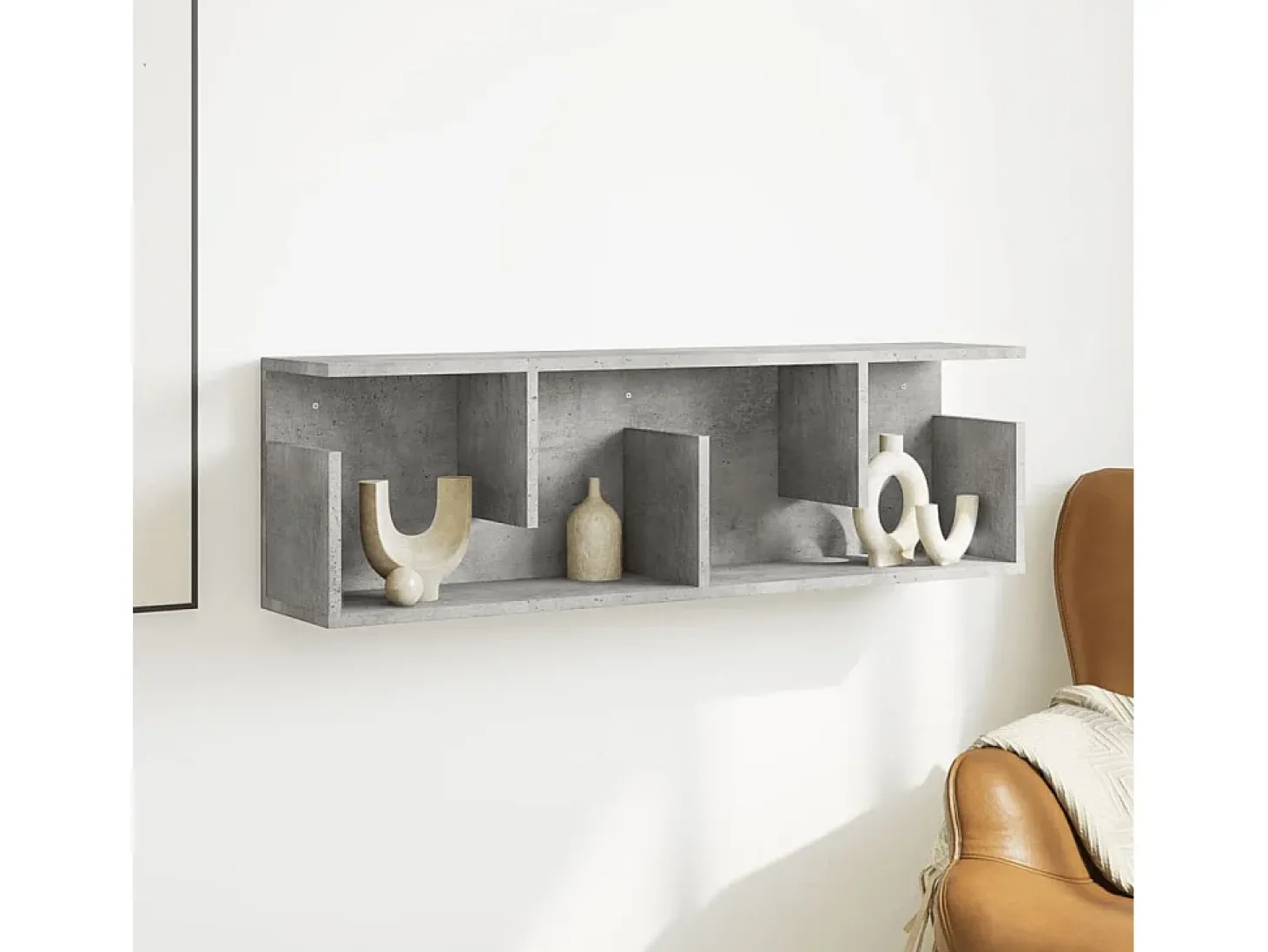 Armario de pared 100x20x30 cm madera de ingeniería gris hormigón