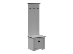 Armario de pasillo BODO con ganchos gris 50x40x157 cm