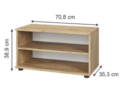 Armario de salón oro potencia roble/blanco 70.8x35.3x38.9 berno