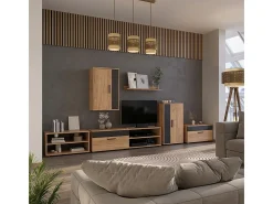Armario de salón oro power roble/antracita 70.8x35.3x38.9 berno