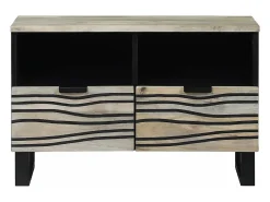 Armario de TV Blanco 70 x 33 x 46 cm madera maciza de mango
