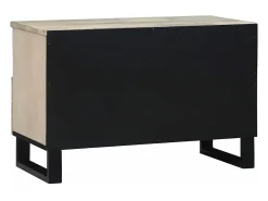 Armario de TV Blanco 70 x 33 x 46 cm madera maciza de mango