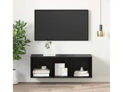 Armario de TV Roble negro 37 x 37 x 107 cm Madera contrachapada