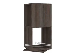 Armario giratorio aglomerado gris y Sonoma 34,5x34,5x75,5 cm