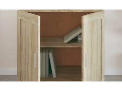 Armario libros madera contrachapada color roble 82,5x30,5x80 cm