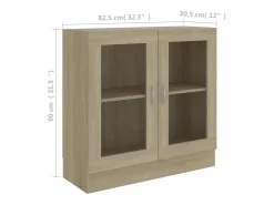 Armario libros madera contrachapada color roble 82,5x30,5x80 cm