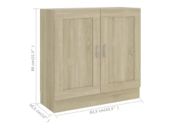 Armario libros madera contrachapada color roble 82,5x30,5x80 cm