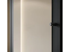 Armario moderno 90 cm armario de entrada con espejo estantes y barra mate grafito negro