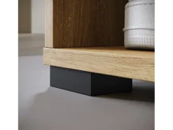Armario moderno 90 cm armario de entrada con espejo estantes y barra mate artisan blanco