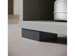 Armario moderno 90 cm armario de entrada con espejo estantes y barra mate gris pallad