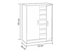 Armario multiusos 2 puertas Lassie en blanco, 75cm(ancho) 101cm(altura) 36cm(fondo)