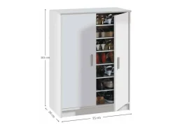 Armario multiusos 2 puertas Lassie en blanco, 75cm(ancho) 101cm(altura) 36cm(fondo)