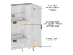 Armario para zapatos blanco 108x23.5x107.5 helge