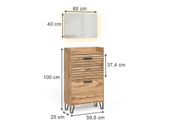 Armario roble wotan 59.8x25x100 amber