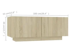 Armario TV con luces LED color roble Sonoma 260x35x40 cm