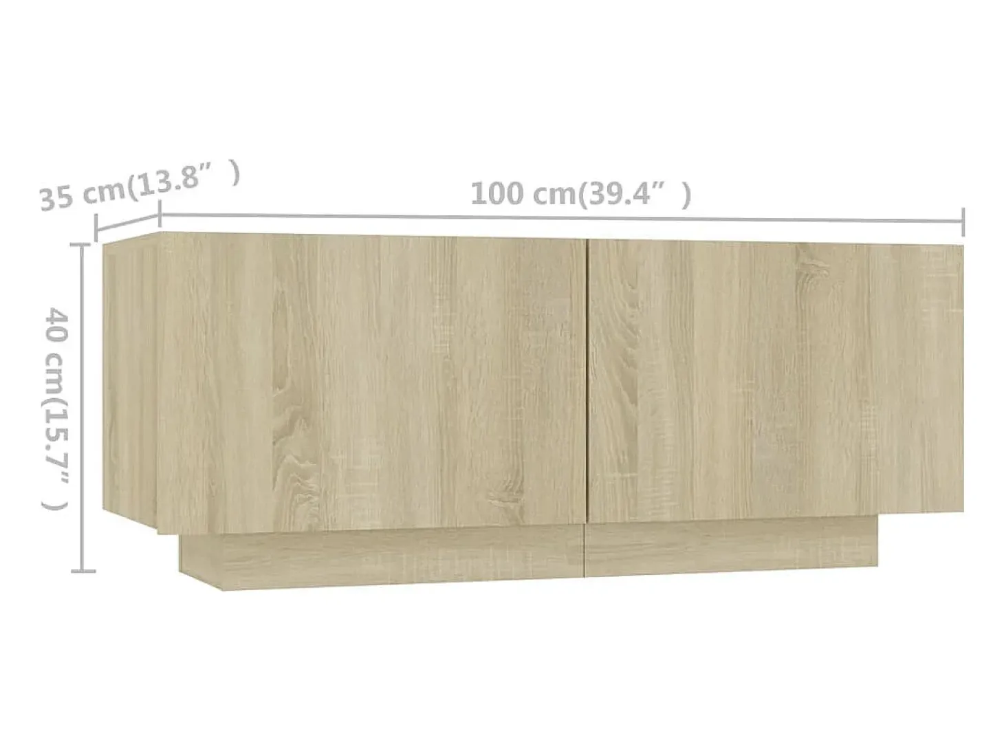 Armario TV con luces LED color roble Sonoma 260x35x40 cm