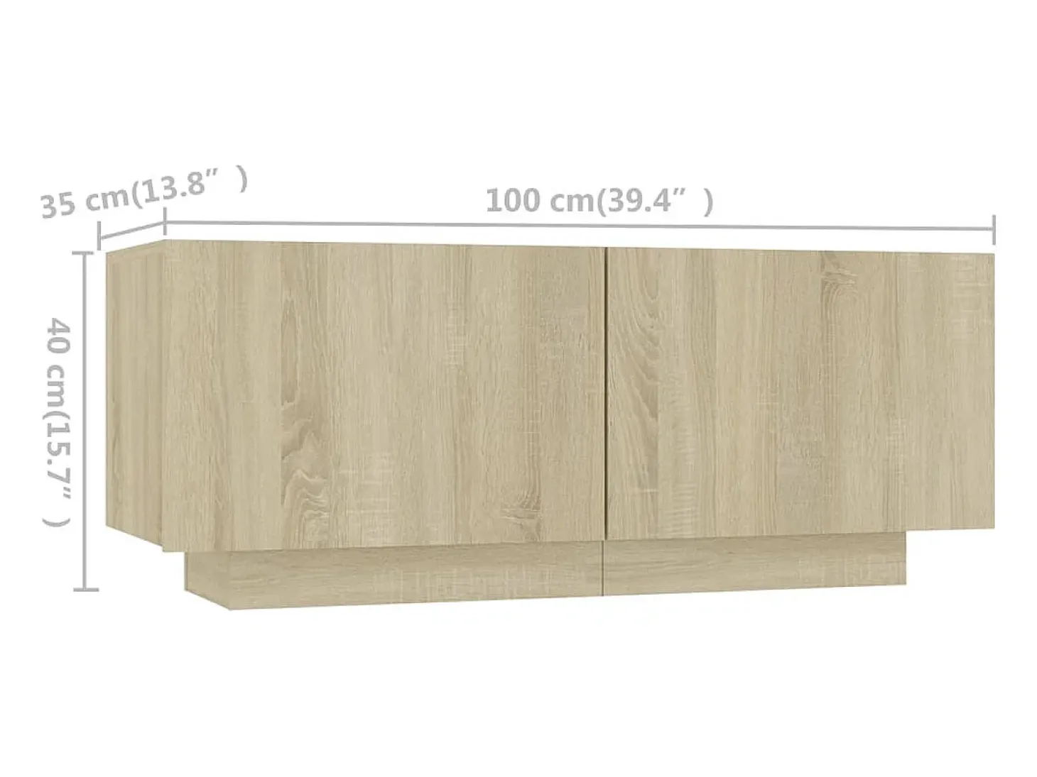 Armario TV con luces LED color roble Sonoma 180x35x40 cm