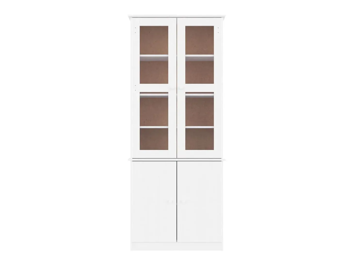Armario vitrina ALTA madera maciza pino blanco 77x35x186,5cm ES736337