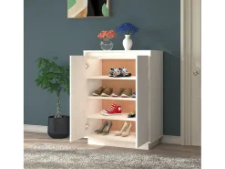 Armario zapatero de madera maciza de pino 60x35x80 cm ES537935