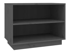 Armario zapatero de madera maciza de pino gris 60x34x45 cm ES515356