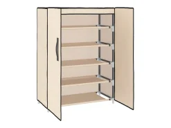 Armario zapatero de tela crema 60x28x90 cm ES912135