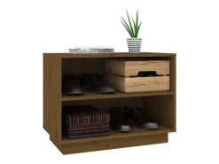 Armario zapatero madera maciza de pino marrón miel 60x34x45 cm ES412459