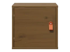 Armarios de pared 2 piezas Marrón miel 31,5x30x30 cm Madera maciza de pino