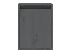 Armarios de pared 2 uds Gris 30x30x40 cm Madera maciza de pino