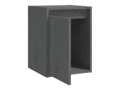 Armarios de pared 2 uds Gris 30x30x40 cm Madera maciza de pino
