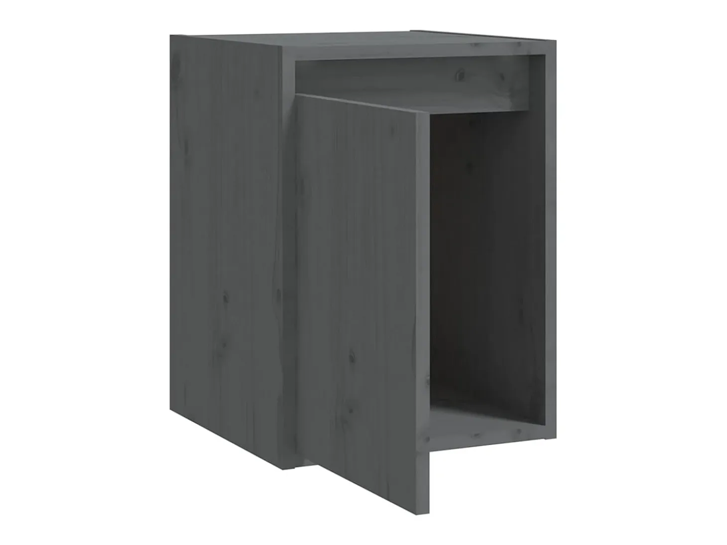 Armarios de pared 2 uds Gris 30x30x40 cm Madera maciza de pino