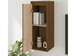 armarios de pared marrón miel de 30 x 30 x 80 cm, madera maciza de pino.