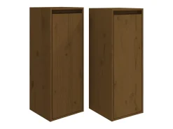 armarios de pared marrón miel de 30 x 30 x 80 cm, madera maciza de pino.