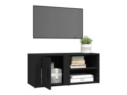 Arnaldo Muebles para TV 2 uds madera contrachapada negro 80x31,5x36 cm