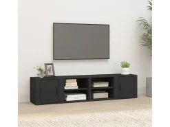 Arnaldo Muebles para TV 2 uds madera contrachapada negro 80x31,5x36 cm