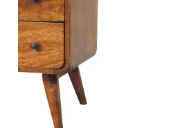 Artisan Furniture Consola curva Nordic Charm de madera maciza