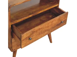 Artisan Furniture Consola curva Nordic Charm de madera maciza