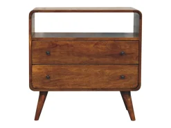 Artisan Furniture Consola curva Nordic Charm de madera maciza