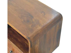 Artisan Furniture Madera maciza Mesa consola de castaño con triple curvatura