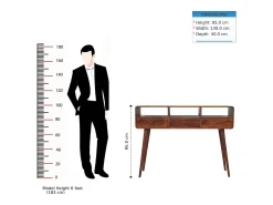 Artisan Furniture Madera maciza Mesa consola de castaño con triple curvatura
