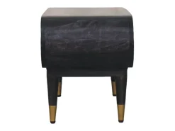Artisan Furniture Madera maciza Mueble multimedia con bordes curvados y detalles en latón