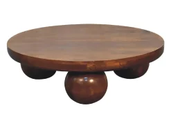 Artisan Furniture Mesa de madera maciza Chestnut Central Ball