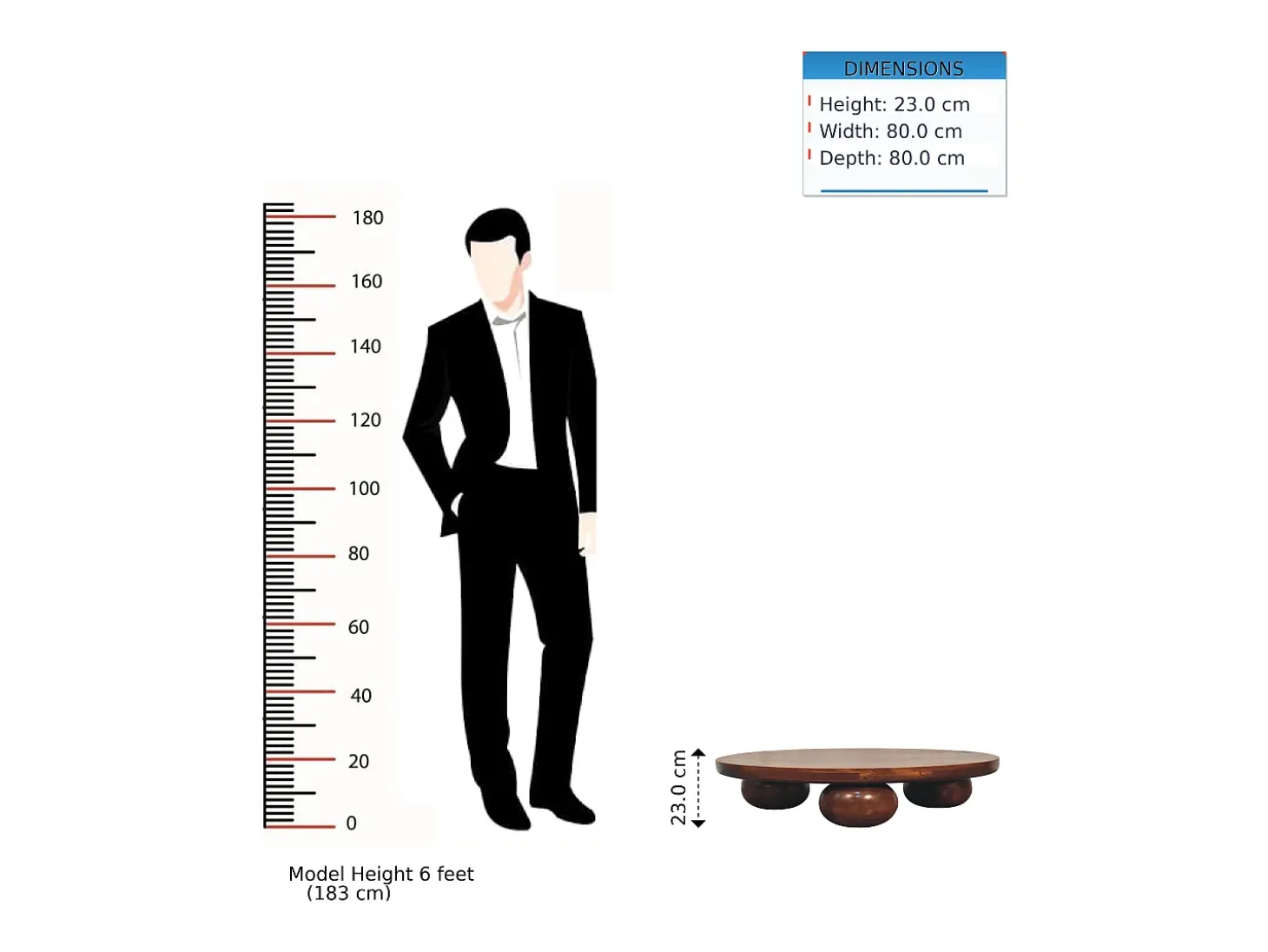 Artisan Furniture Mesa de madera maciza Chestnut Central Ball
