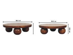 Artisan Furniture Mesa de madera maciza Chestnut Central Ball