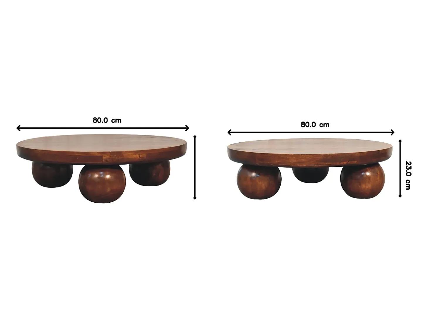 Artisan Furniture Mesa de madera maciza Chestnut Central Ball