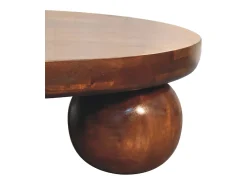 Artisan Furniture Mesa de madera maciza Chestnut Central Ball
